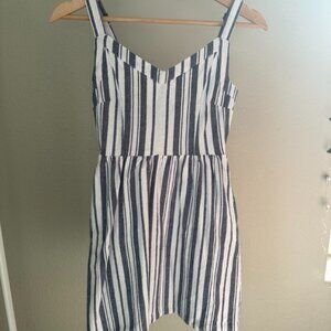 Roxy Striped Linen Blend Dress Size XS Navy White